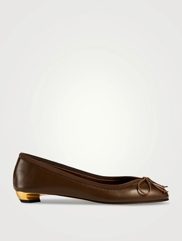Armadillo Leather Ballet Flats