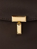 T-Lock Leather Top Handle Bag