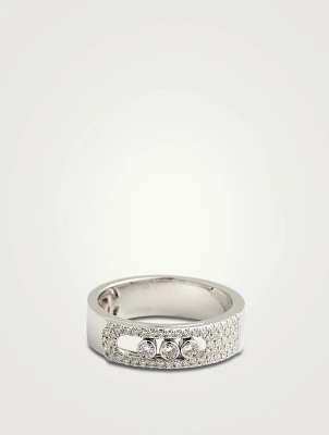 Move Noa Pavé 18K White Gold Ring With Diamonds
