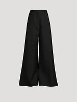 Double Compact Drill Wide-Leg Trousers
