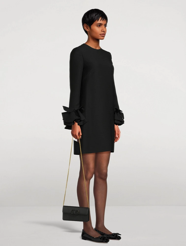 Ruffle-Trimmed Crêpe Couture Mini Dress