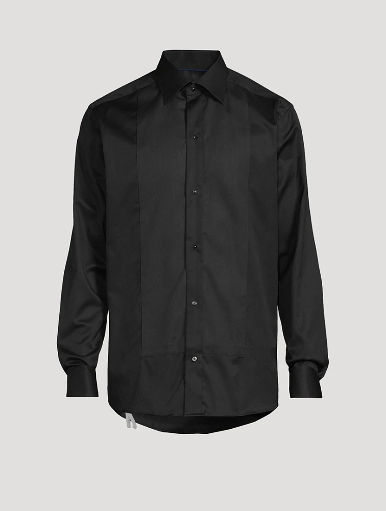 Slim-Fit Striped Bib Formal Shirt