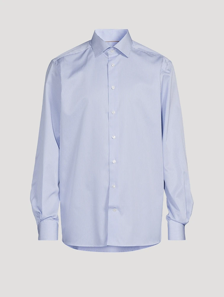 Contemporary-Fit Striped Twill Shirt