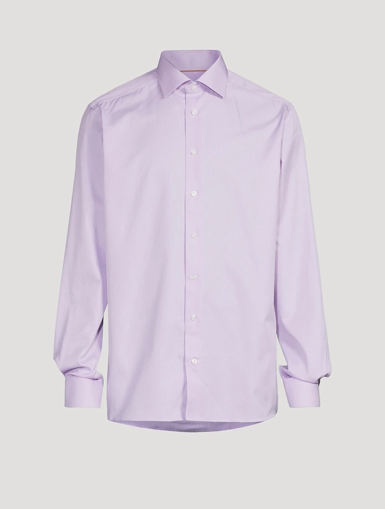 Contemporary-Fit Houndstooth Twill Shirt
