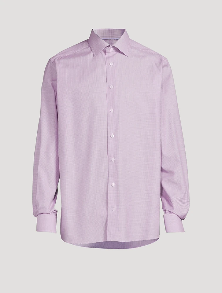 Contemporary-Fit Fine Check Twill Shirt