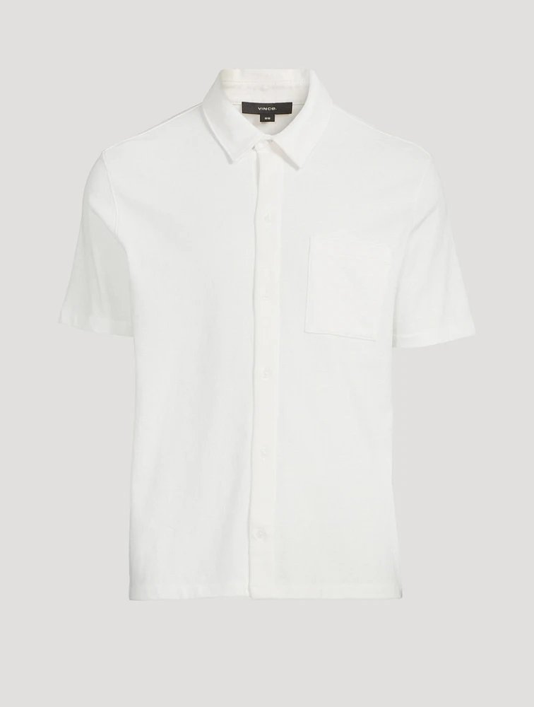Sueded Cotton Jersey Short-Sleeve Shirt