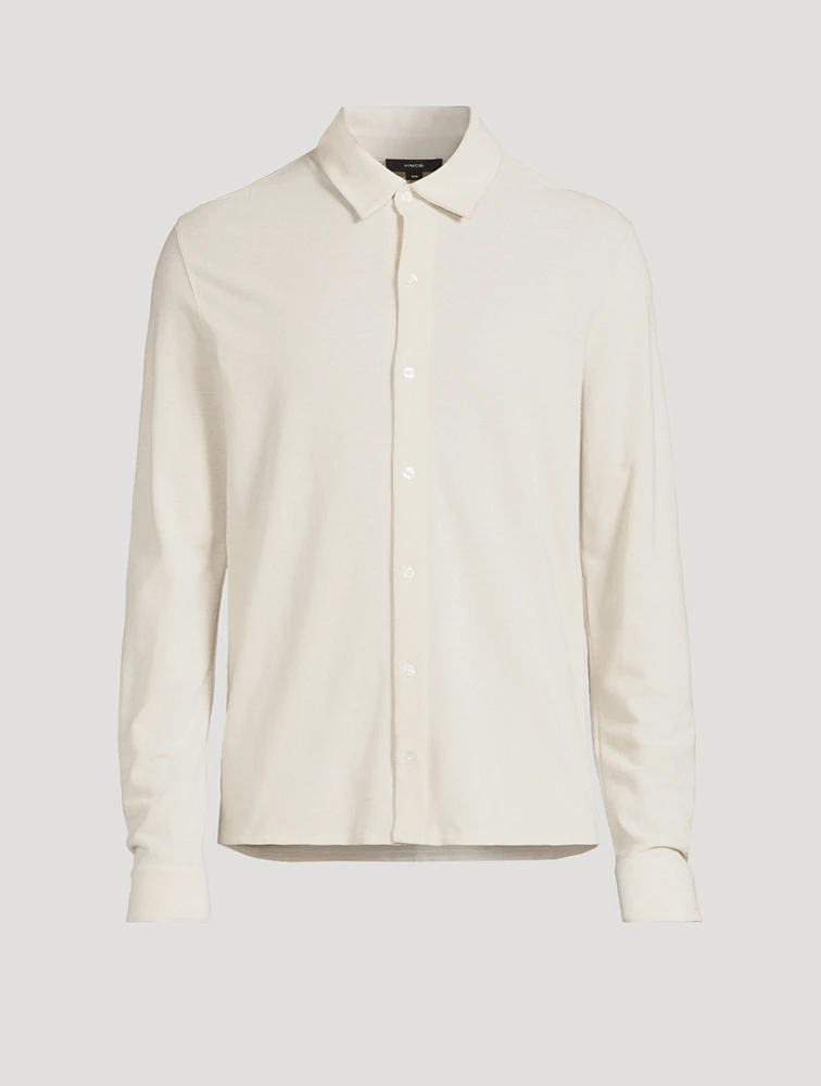 Cotton Piqué Long-Sleeve Shirt