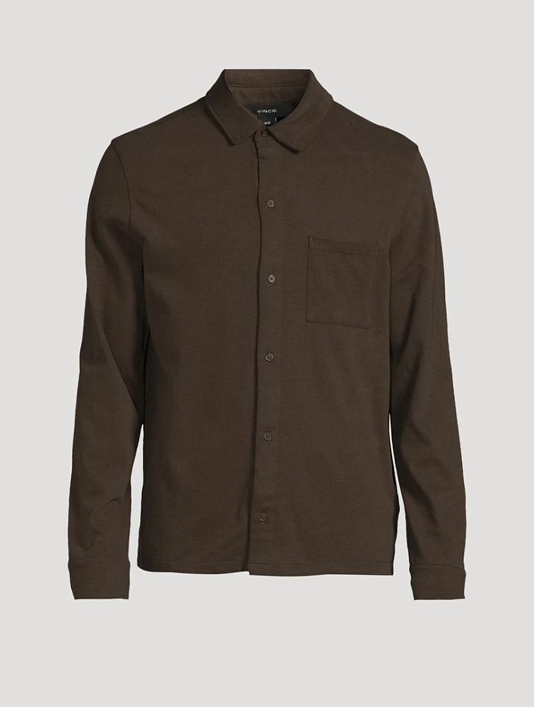 Suede Jersey Long-Sleeve Shirt