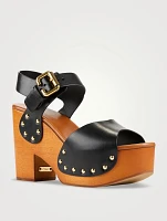 Jeannette Leather Clog Sandals
