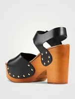 Jeannette Leather Clog Sandals