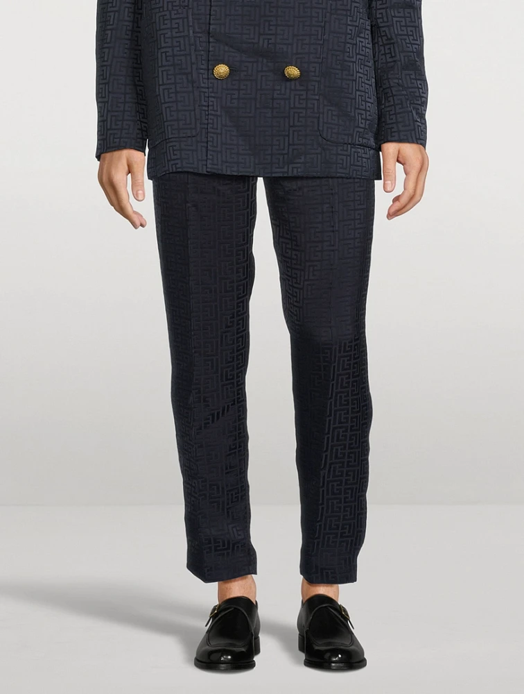Monogram Satin Jacquard Pants