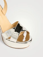 Leonardo Metallic Leather Platform Sandals