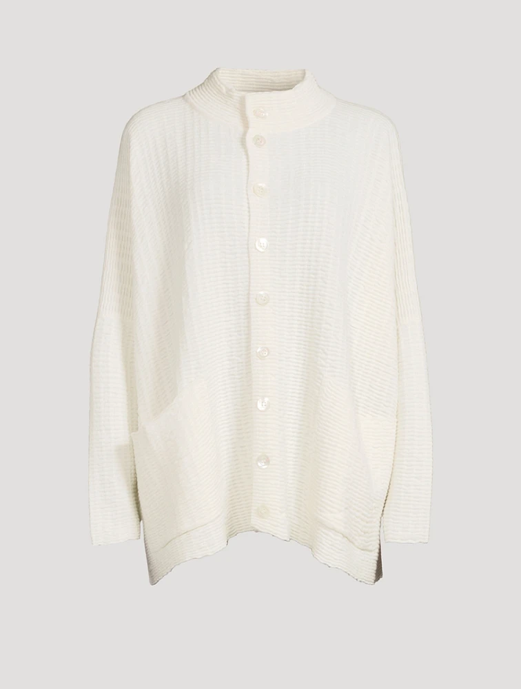 Rippled Cashmere Cardigan