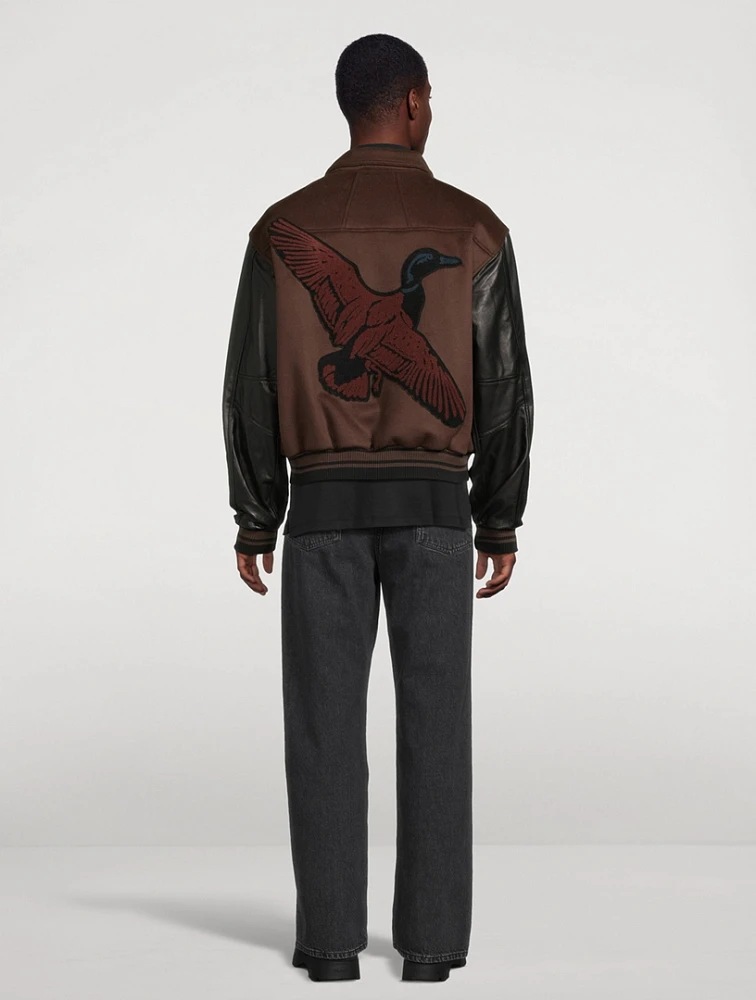 Duck Wool And Leather Varsity Jacket