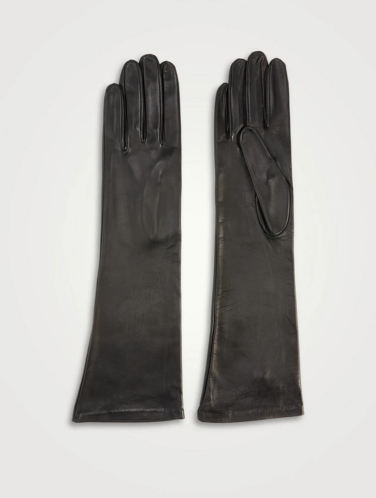 Eight-Button Leather Gloves With Silk Lining