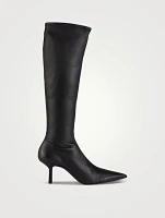 Nosa Leather Knee-High Sock Boots