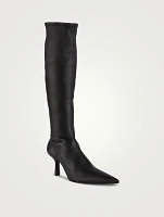 Nosa Leather Knee-High Sock Boots