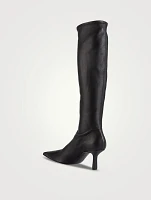 Nosa Leather Knee-High Sock Boots