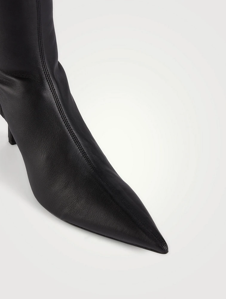 Nosa Leather Knee-High Sock Boots