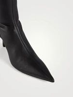 Nosa Leather Knee-High Sock Boots