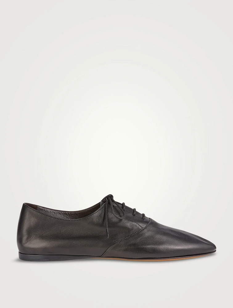 Awar Leather Lace-Up Flats