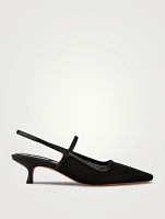 Venice Mesh And Leather Slingback Pumps
