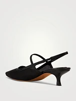 Venice Mesh And Leather Slingback Pumps