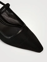 Venice Mesh And Leather Slingback Pumps