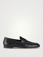 Deconstructed Leather Loafers