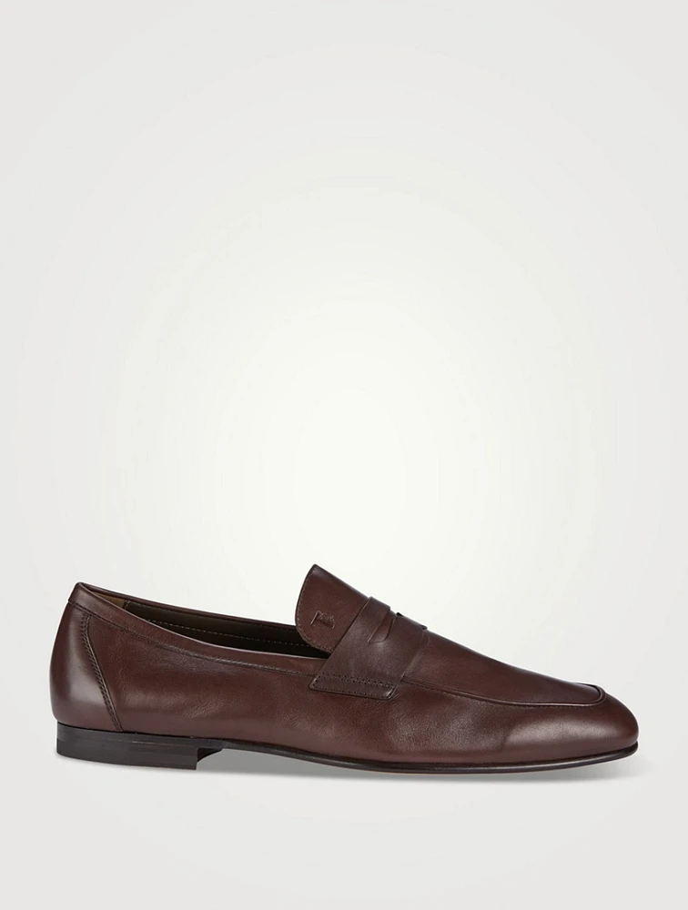 Deconstructed Leather Loafers