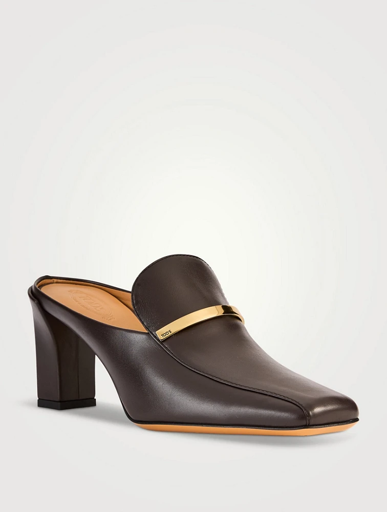 Leather Loafer Mules