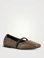 Leather Mary Jane Ballet Flats