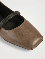 Leather Mary Jane Ballet Flats