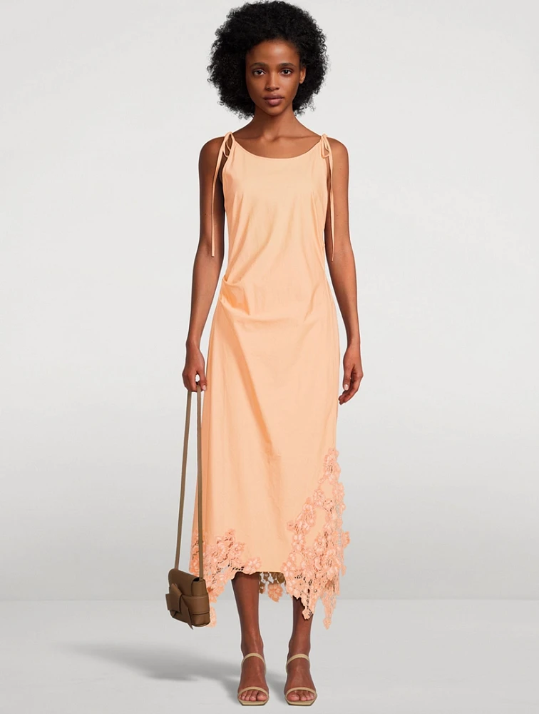 Lace-Trimmed Cotton Dress