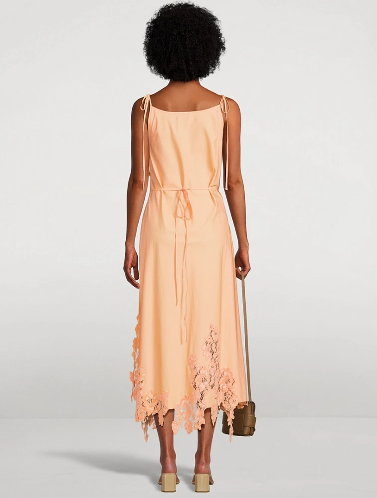 Lace-Trimmed Cotton Dress