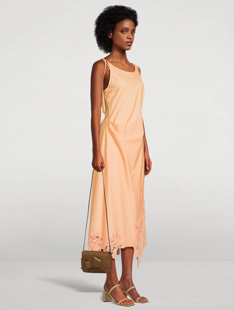 Lace-Trimmed Cotton Dress