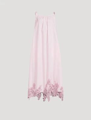 Lace-Trimmed Cotton Dress