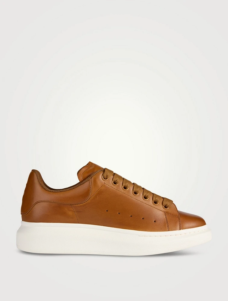 Skull Logo Oversized Leather Sneakers