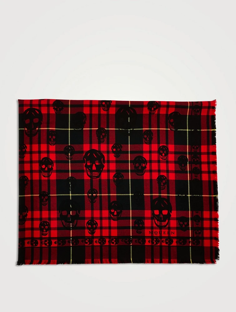 Tartan Skull Wool Scarf