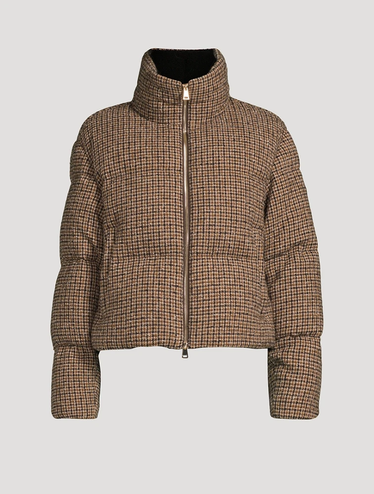 Sboune Bouclé Down Jacket Check Print