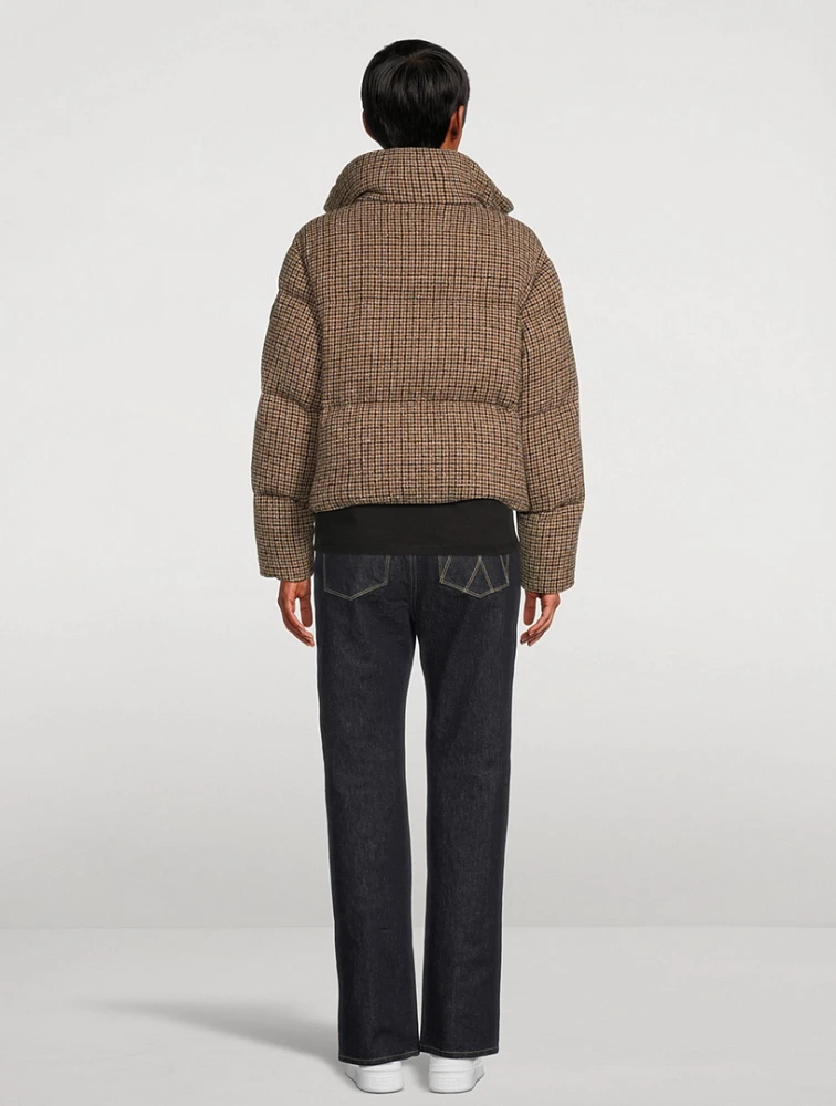 Sboune Bouclé Down Jacket Check Print