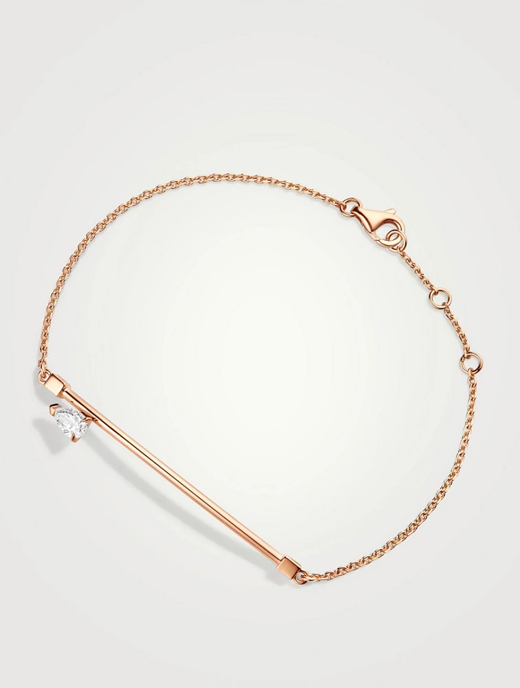 Serti Sur Vide 18K Rose Gold Chain Bracelet With Diamond