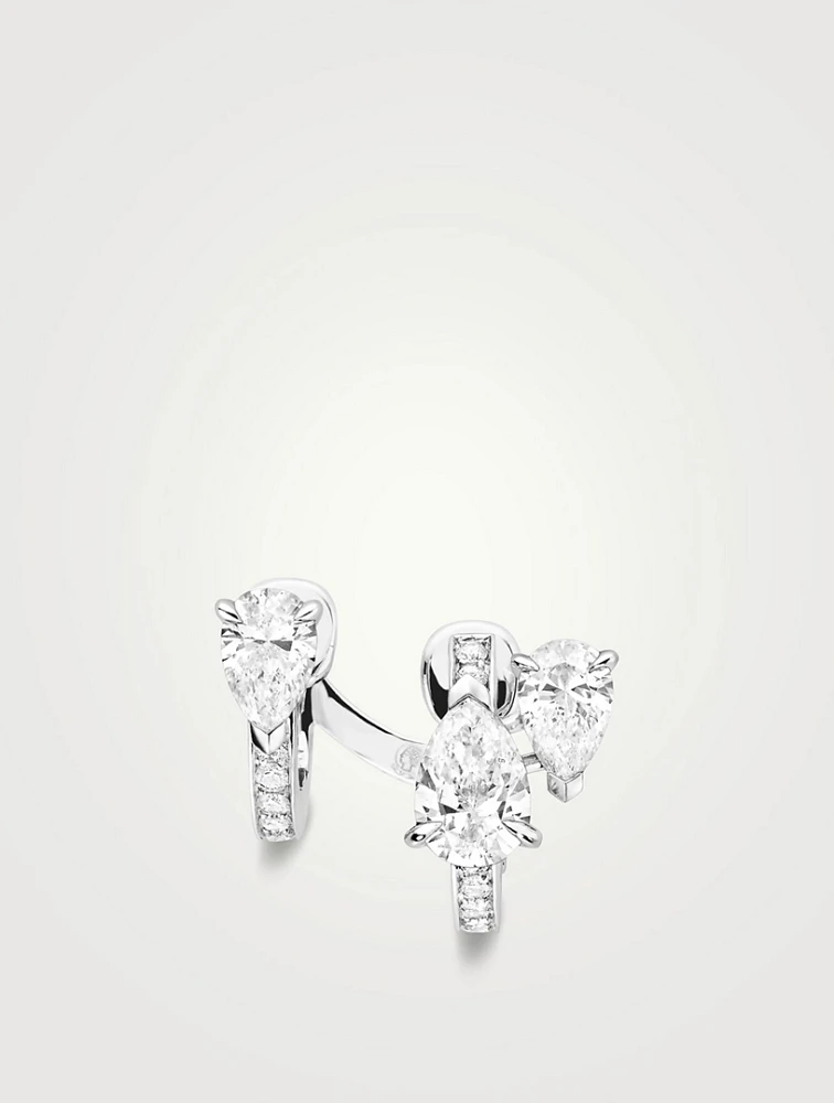 Serti Sur Vide 18K White Gold Right Earring With Diamonds