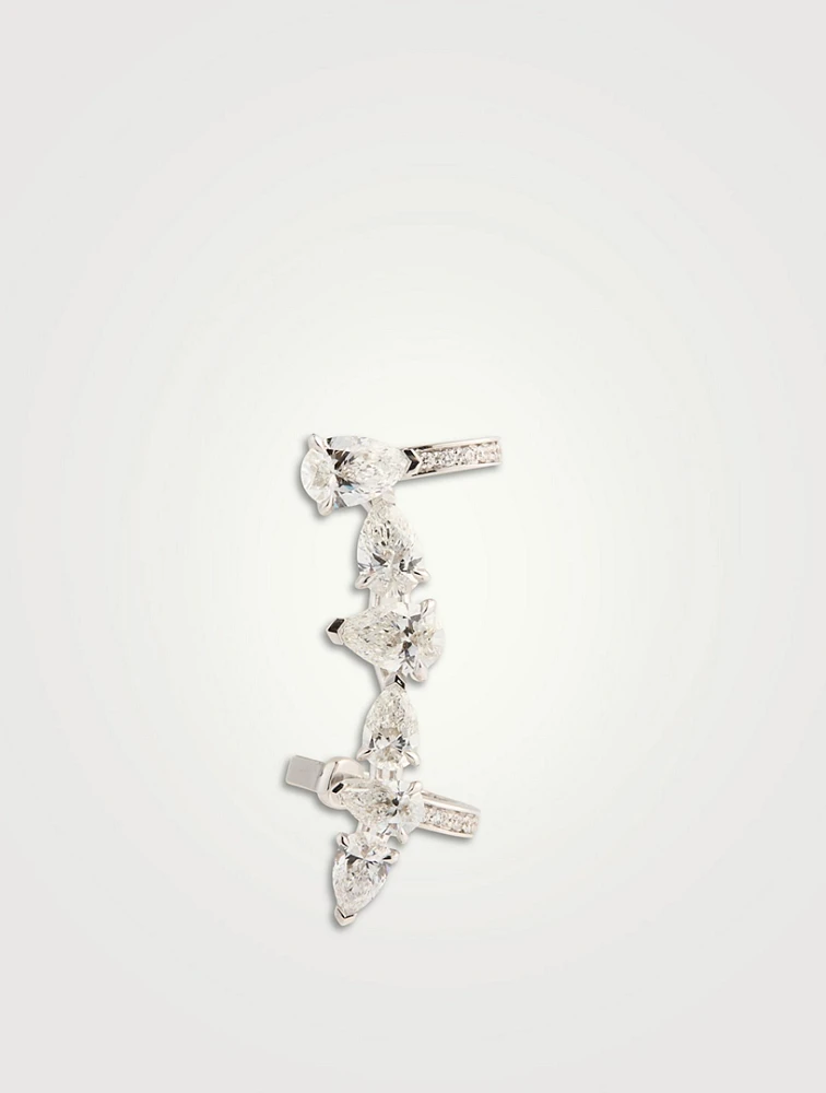Serti Sur Vide White Gold Left Ear Cuff With Diamonds