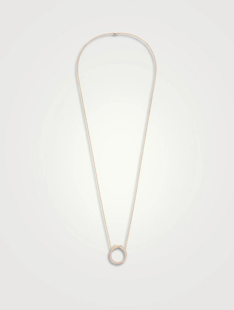 Antifer 18K Rose Gold Long Pendant Necklace With Diamonds