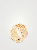 Antifer 8-Row Rose Gold Ring With Diamonds