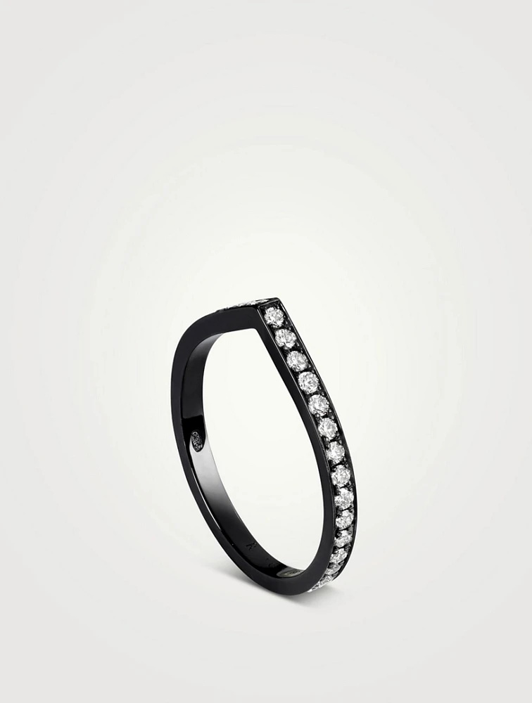 Antifer 18K Black Gold Ring With Diamonds