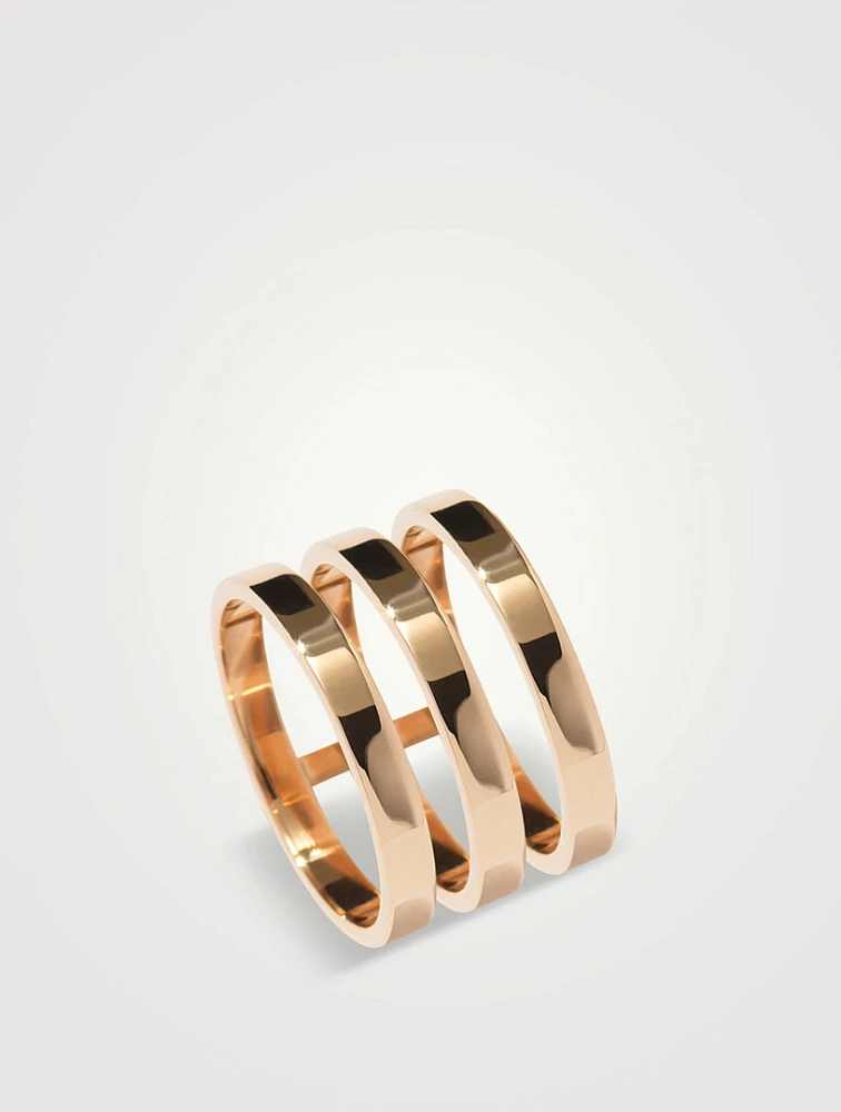 Berbere 18K Rose Gold Three-Row Ring