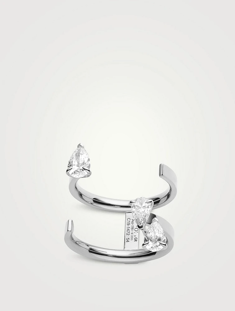 Serti Sur Vide 18K White Gold Ring With Diamonds