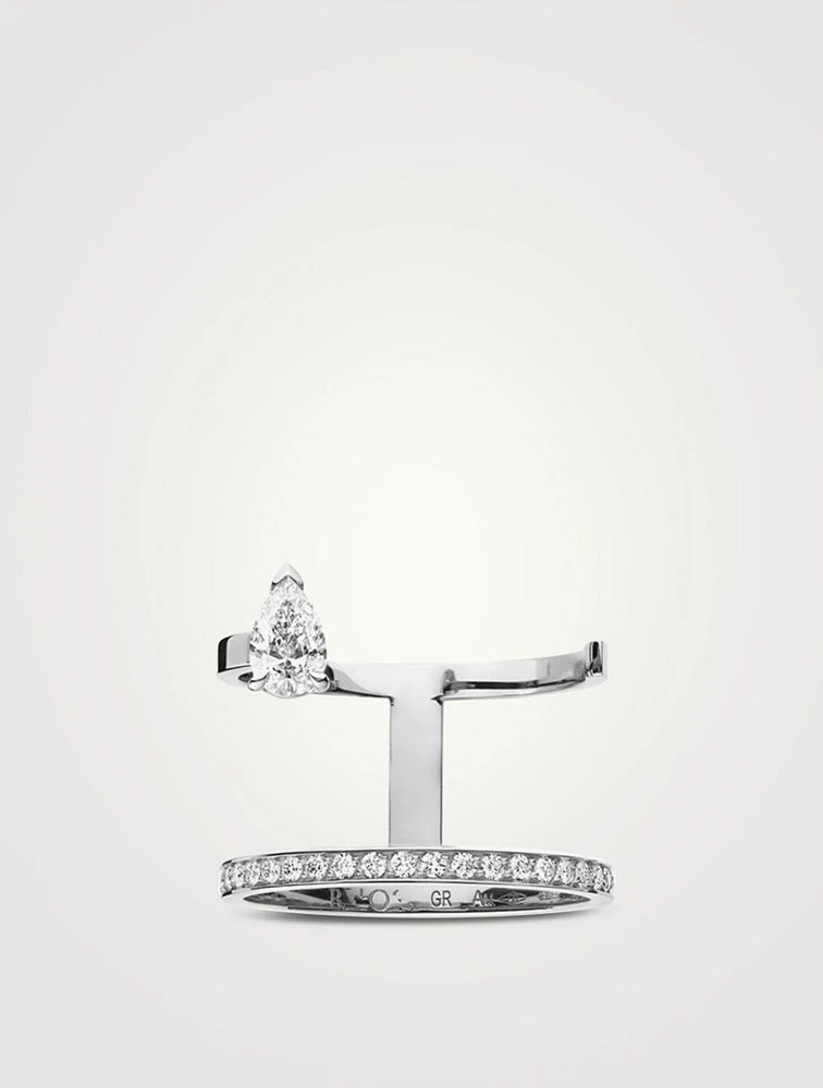 Serti Sur Vide 18K White Gold Ring With Diamonds